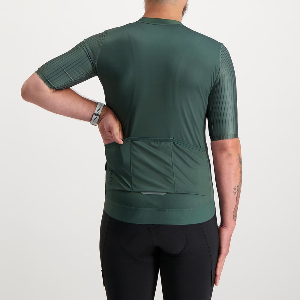 BBB Cycling BBW-406 AeroTech Fietsshirt Korte Mouwen Olijfgroen Heren