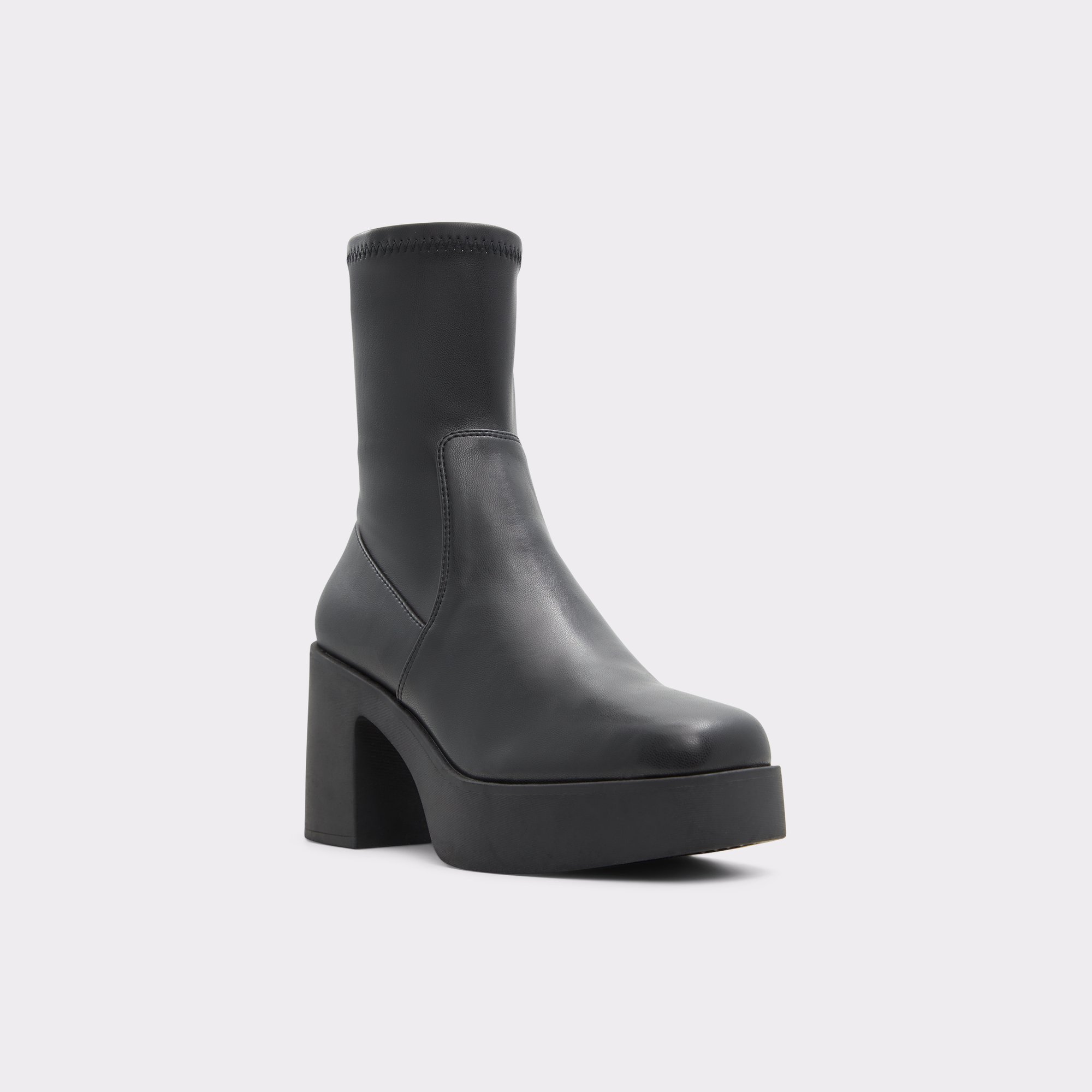 Upstep Black Synthetic Stretch Women Ankle boots
