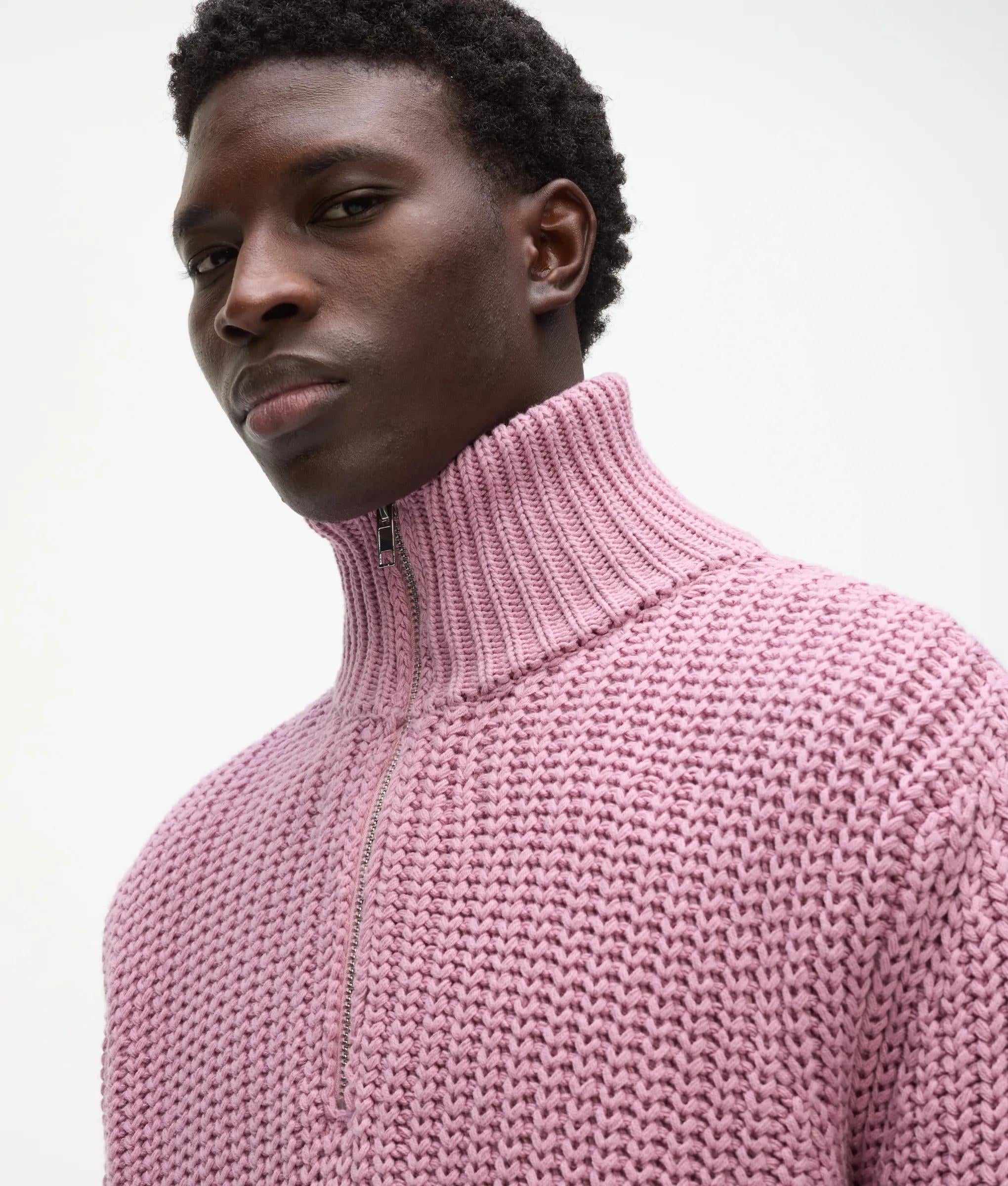 Gebreide sweater met korte rits