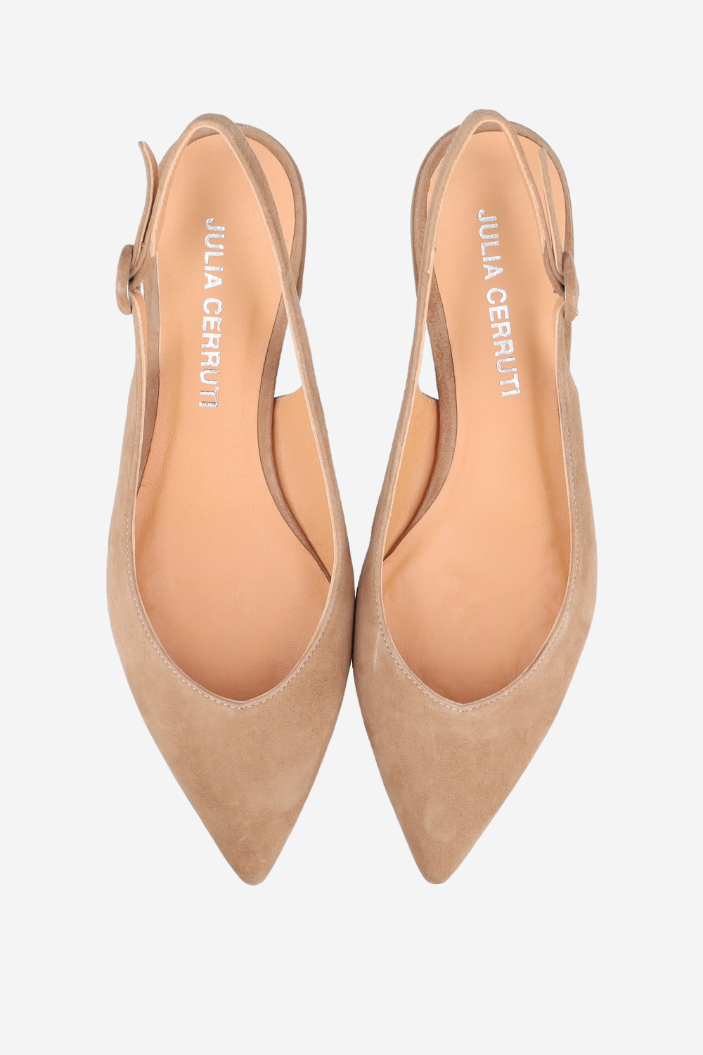 Pointed-toe suede slingbacks