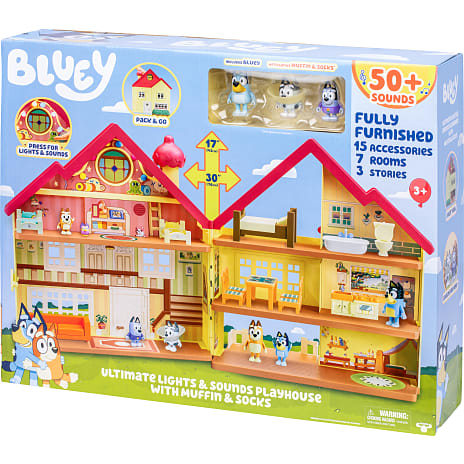 Bluey legehus med lys, lyd og figurer