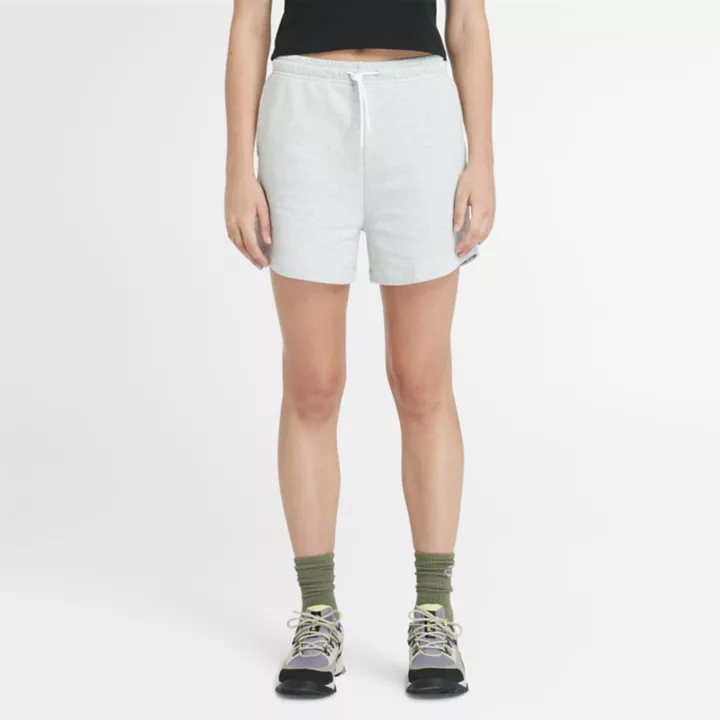Short à envers bouclé pour femme en gris clair