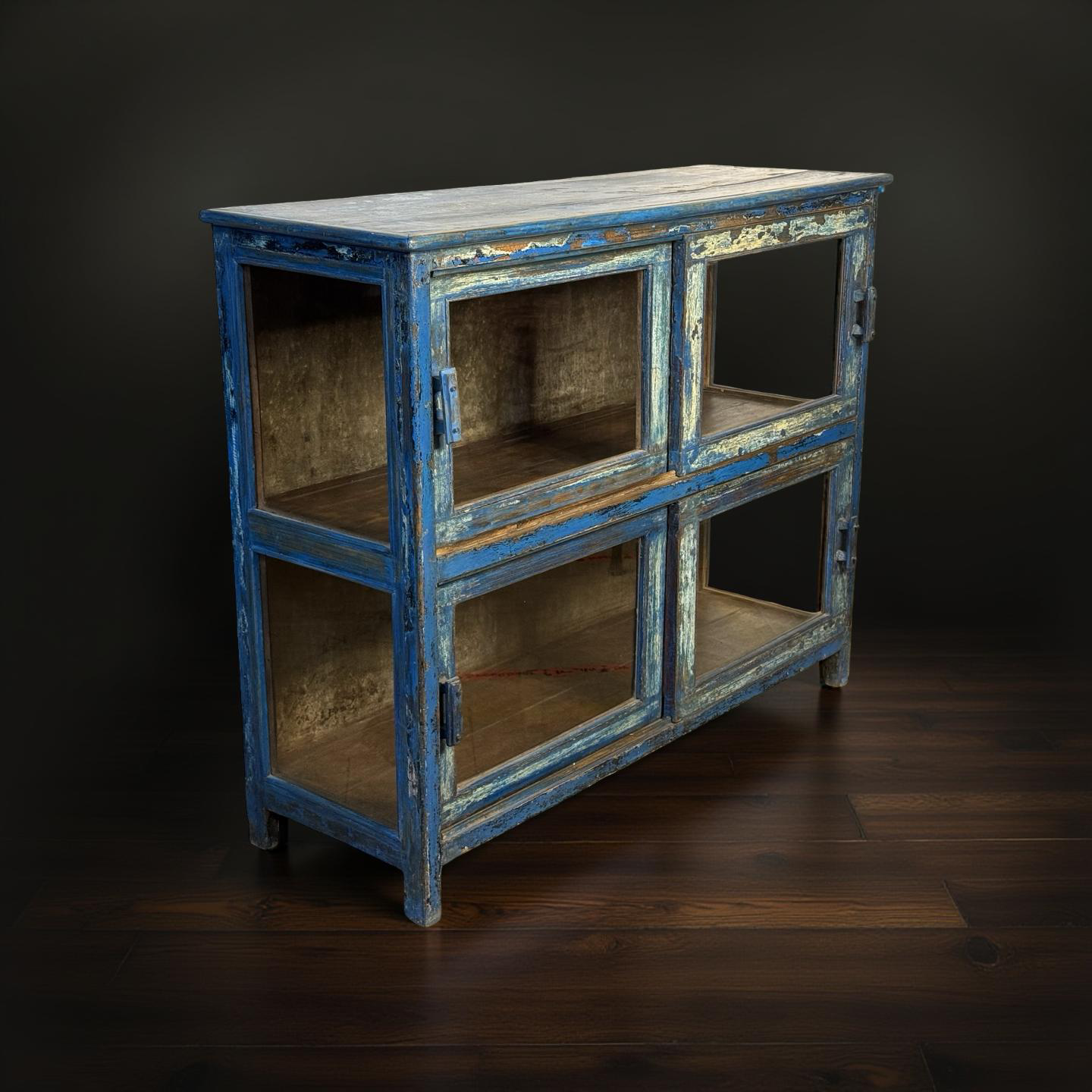 Dressoir 2 deuren blauw origieel