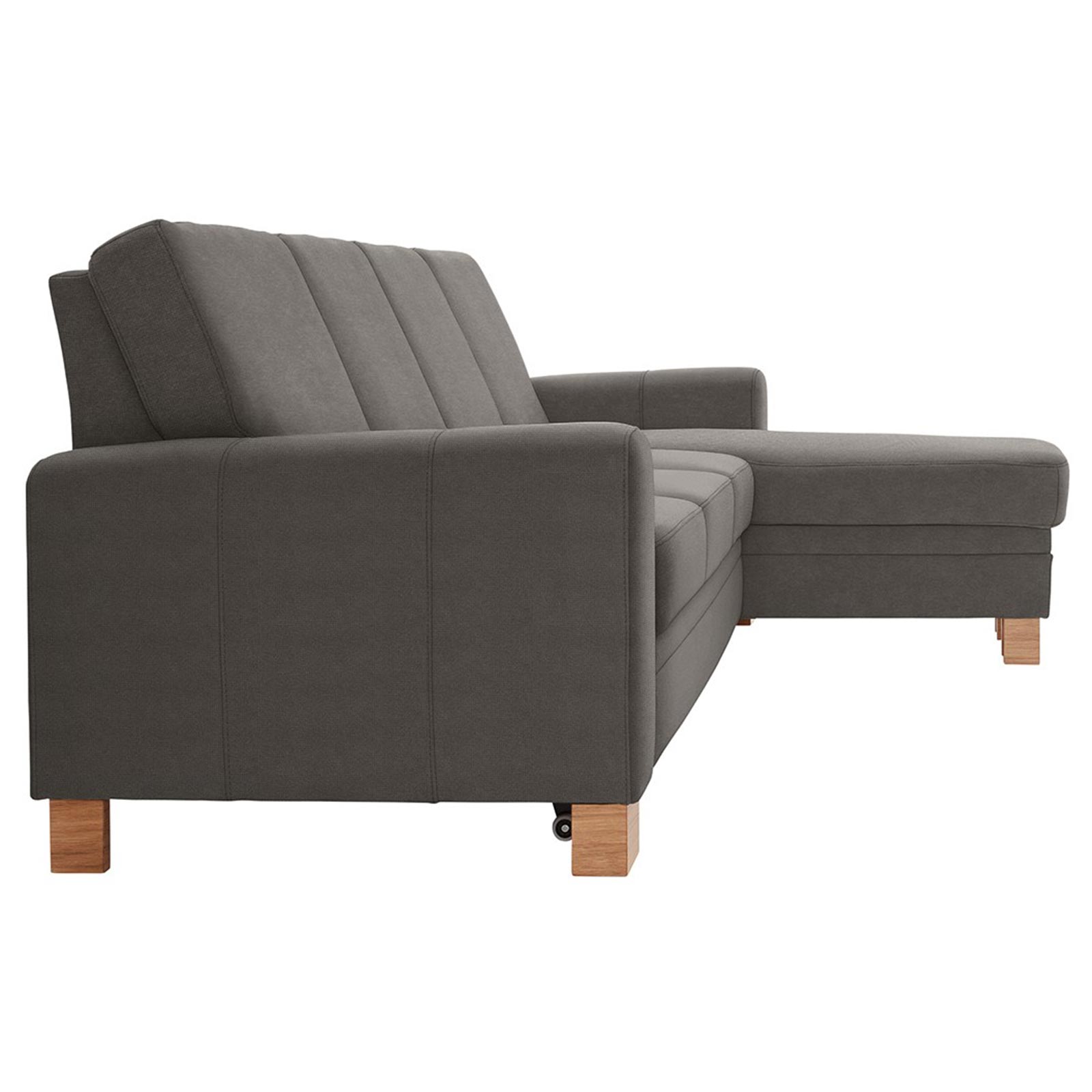 polsterpower Ecksofa - Belle grey - Basismodell - Recamiere rechts