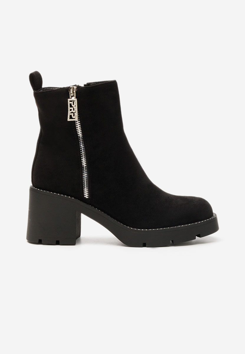 Bottines à gros talon noires Darlene