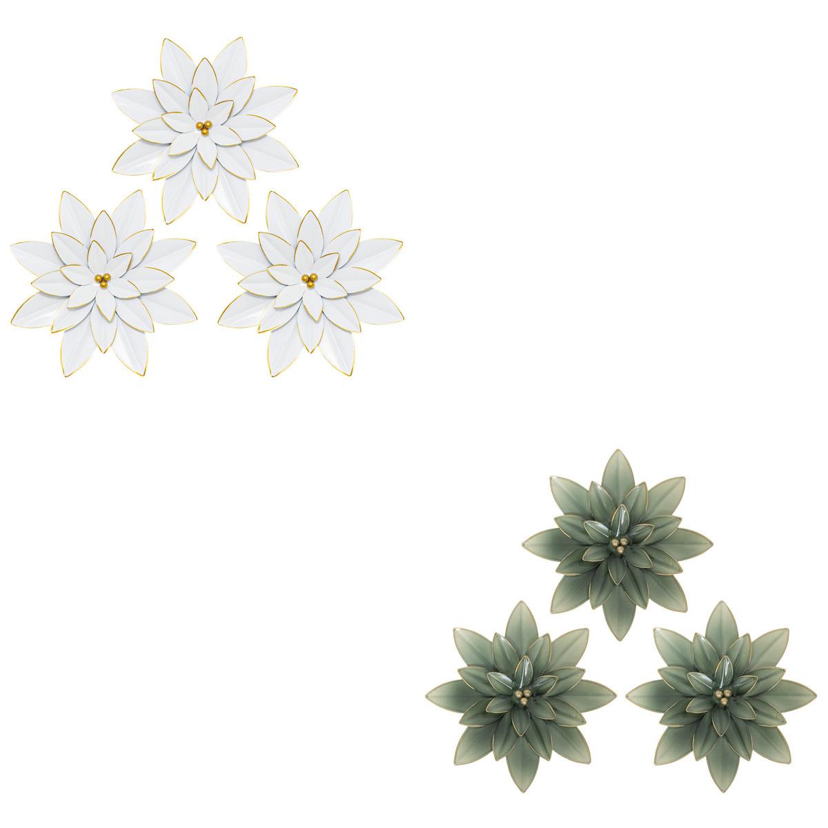 DECO MURALE FLEUR ALYA D.24.5CM X3 PIECES