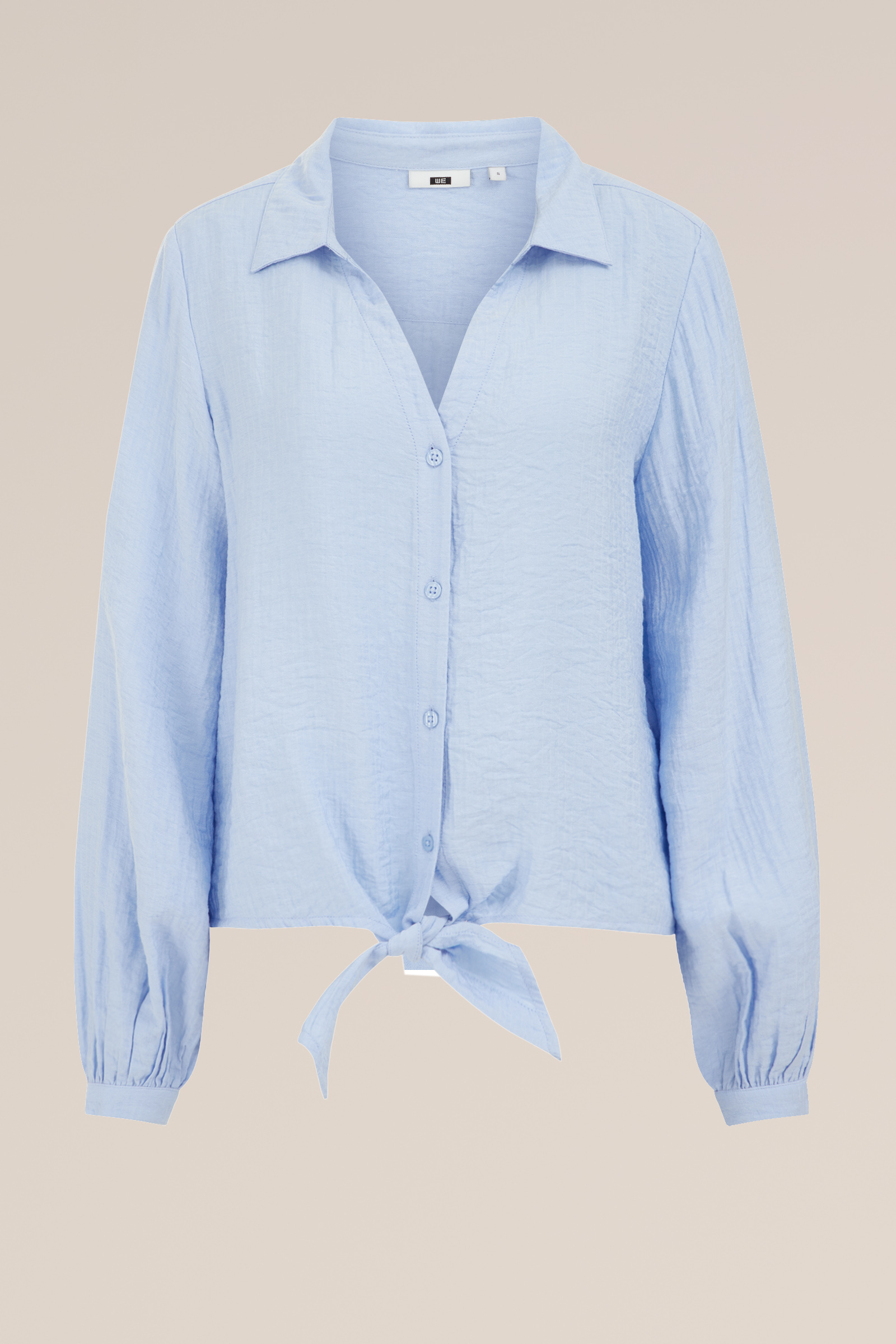 blouse met structuur WE Fashion IJsblauw