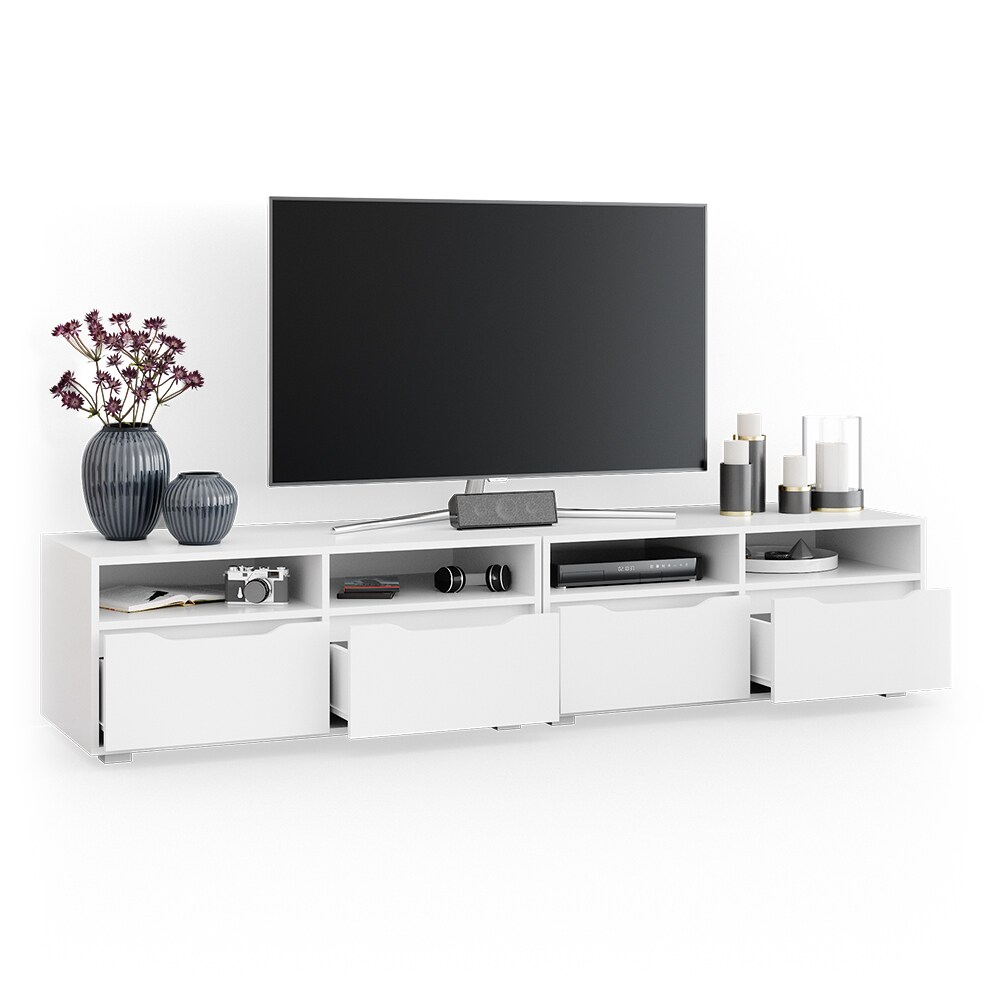 Vicco Lowboard Ruben weiß 200cm TV-Board Fernsehschrank TV-Schrank Regal Tisch