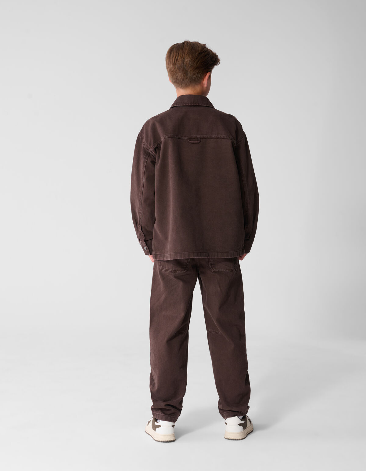 Oversized Denim Overshirt Donkerbruin