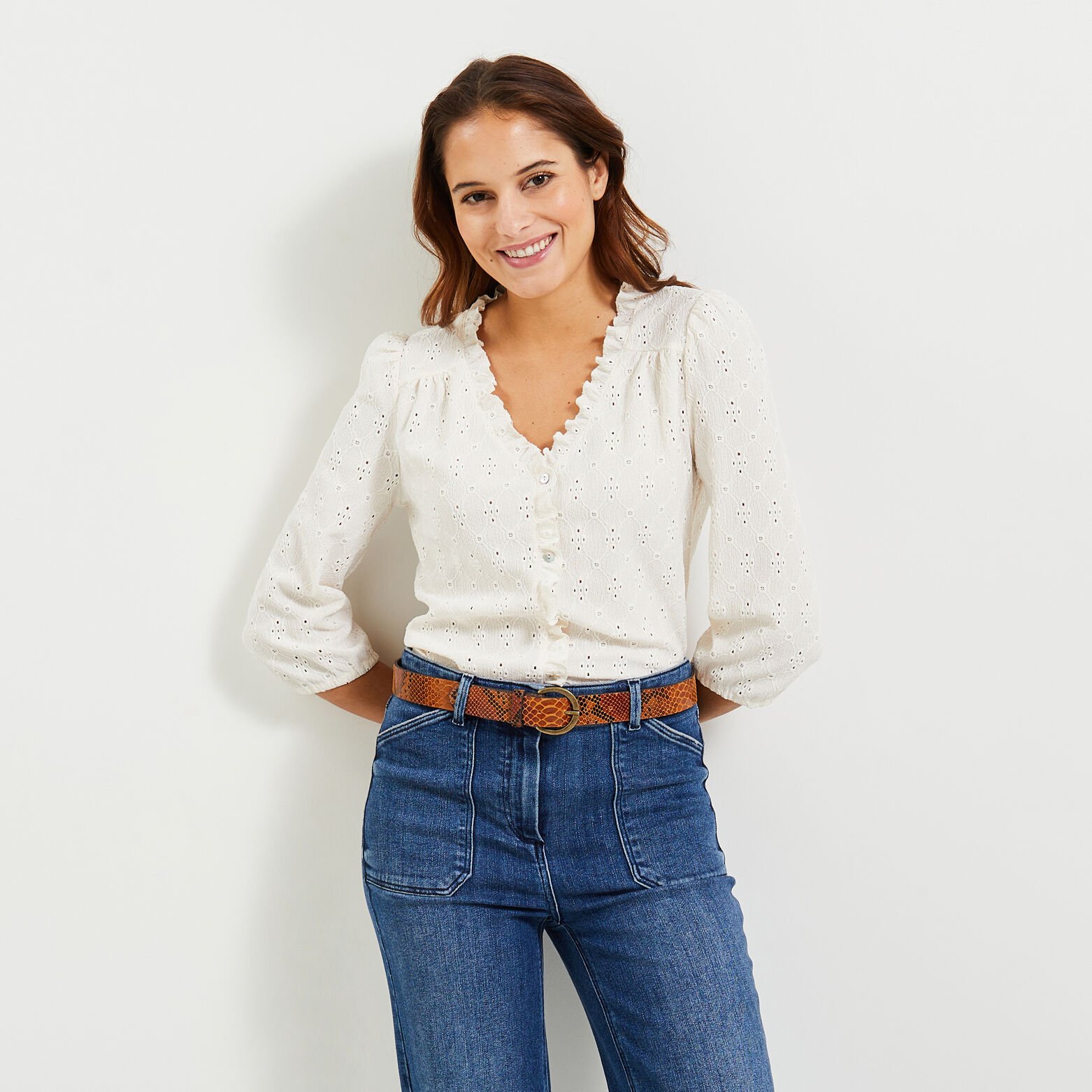 Tshirt maille ajourée femme