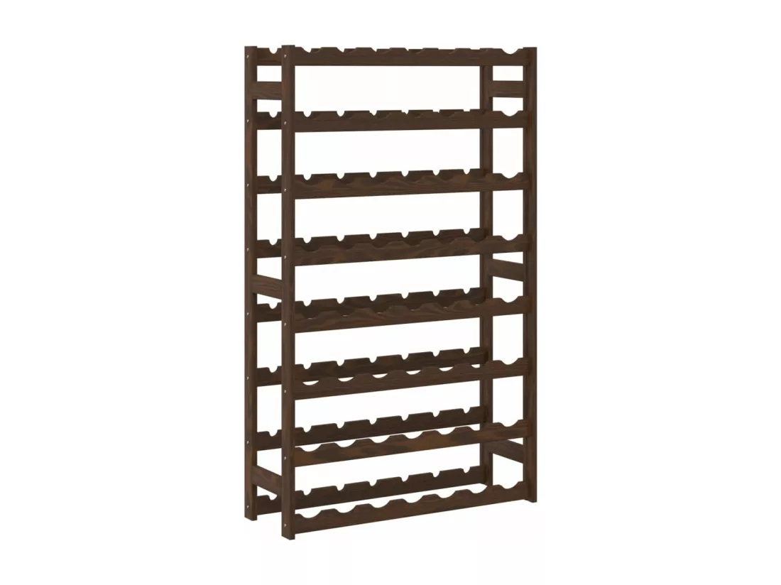 Casier à bouteilles pour 56 bouteilles marron bois pin solide