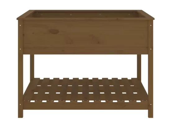 Jardinière bac lit surélevé bois marron 111.5 x 111.5 x 81 cm 02_0038612