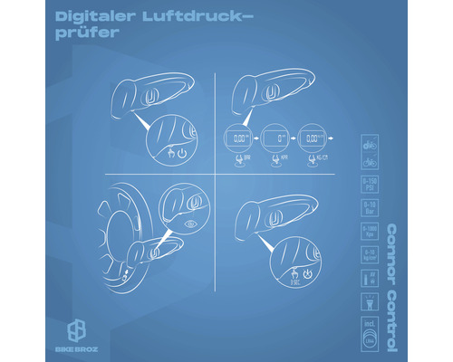 Bike Broz Digitale Bandenspanningsmeter Connor Control