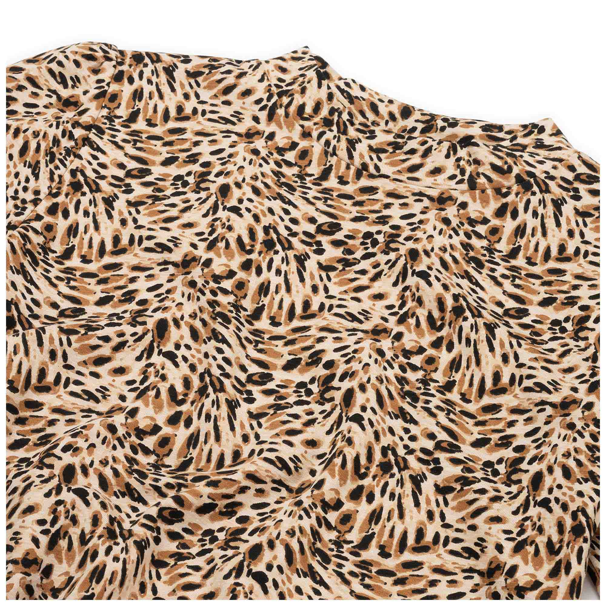 Prénatal zwangerschaps T-shirt lange mouwen dierenprint beige