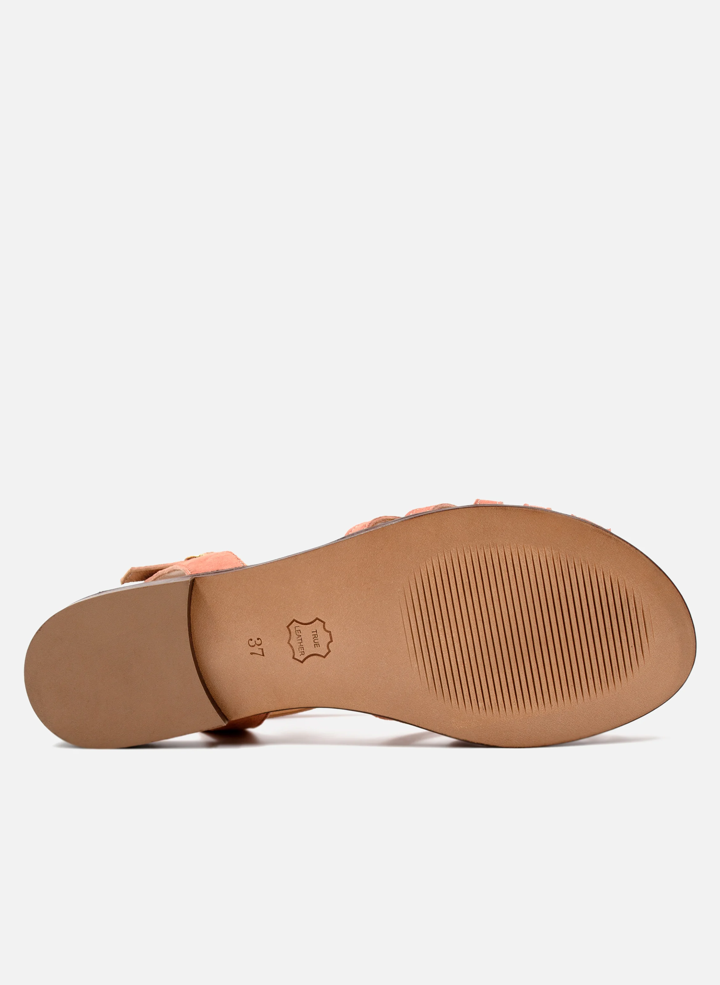 Sandales plates brides cuir daim | Rose
