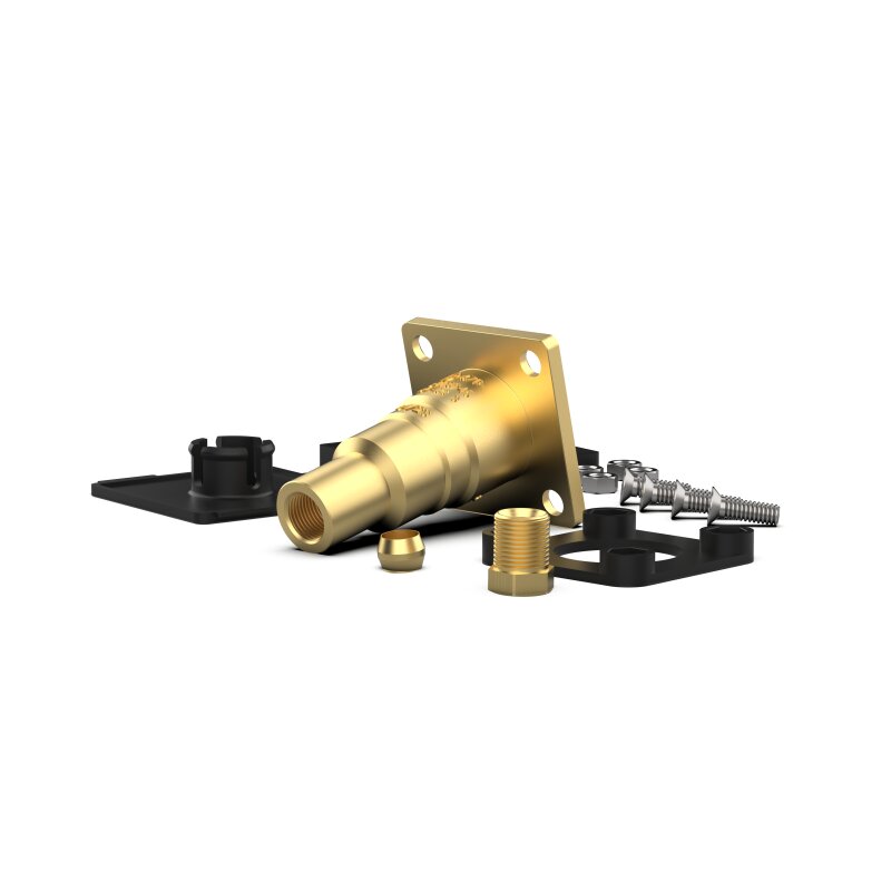 CAMPKO LPG Tankstutzen HK Flach W21,8 x 1/14 auf 8mm Kupferleitung - gerade