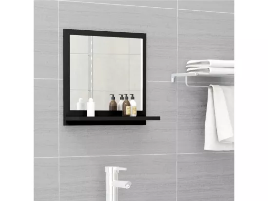 Miroir de salle de bain Noir 40x10,5x37 cm Bois d’ingénierie