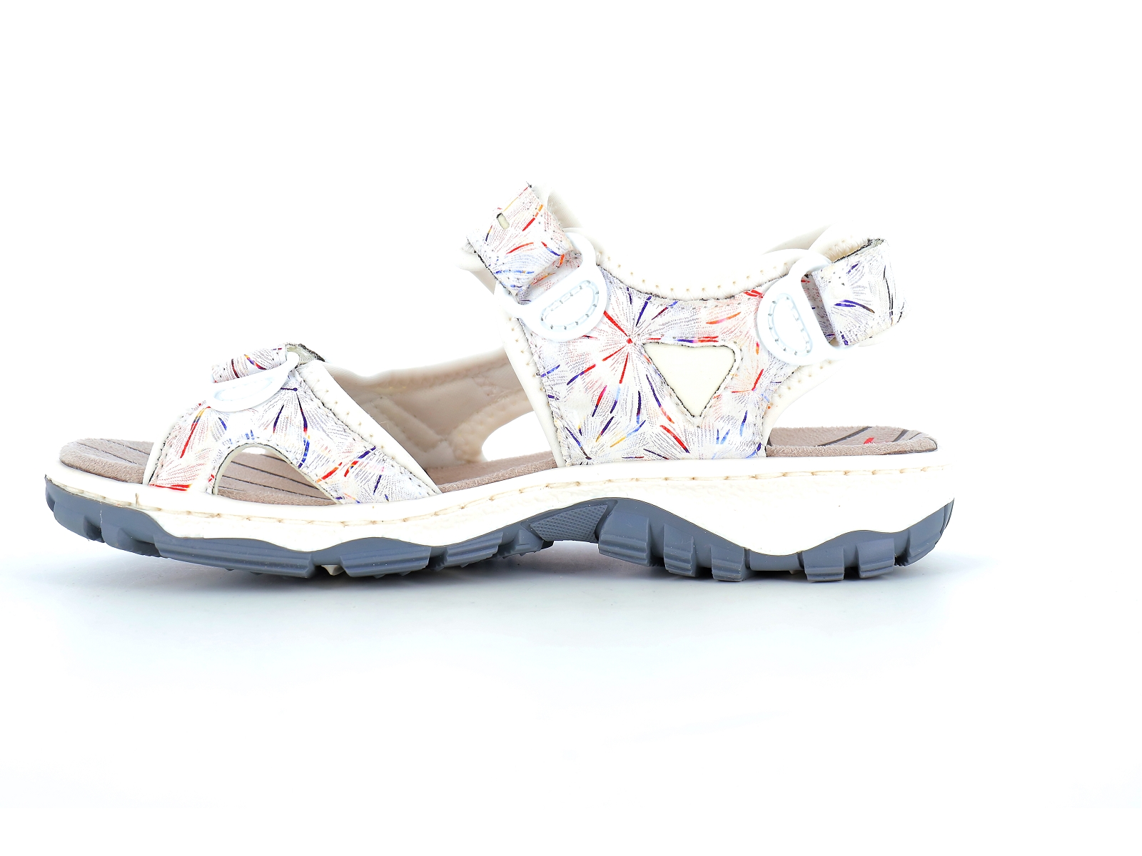 Rieker-68872 Matières combinées Multi Blanc