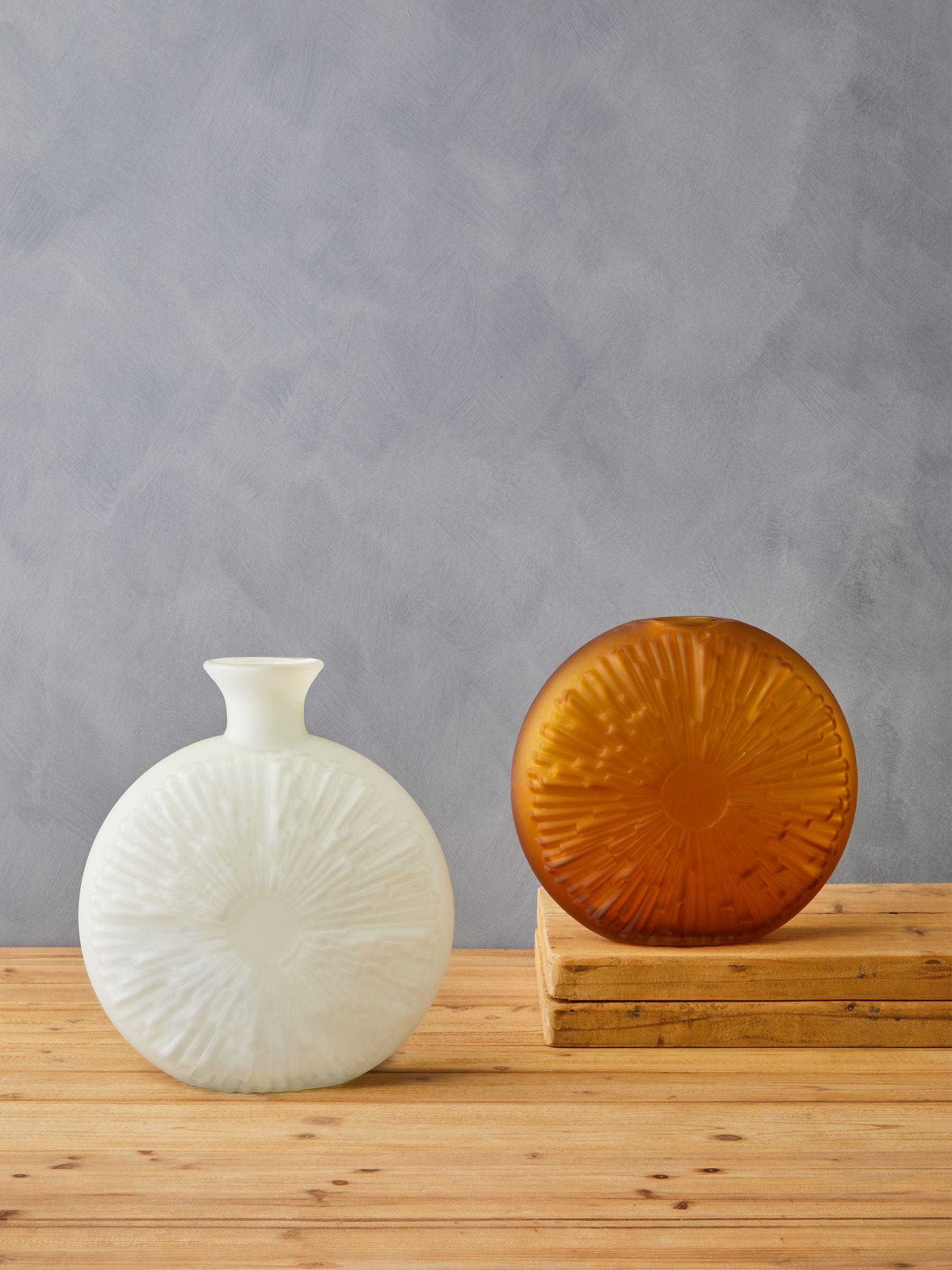 Fifty Five South Hadia Sunburst Cut Glass Vase