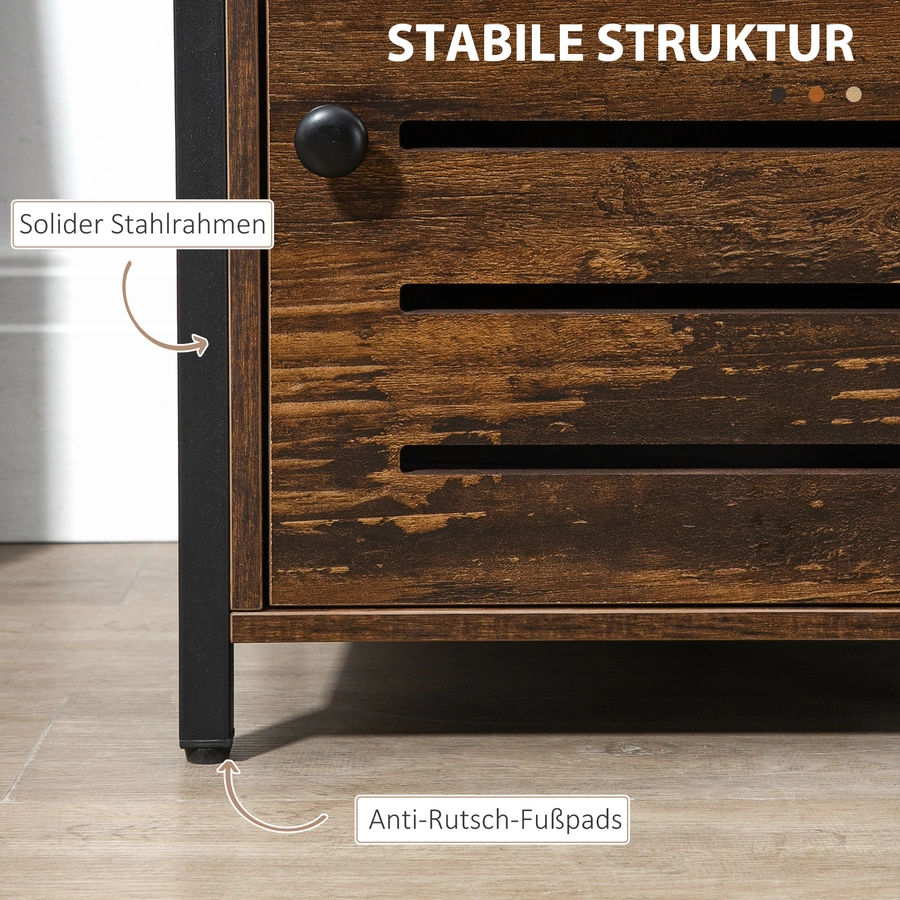 HOMCOM Nachttischschrank mit Schublade braun