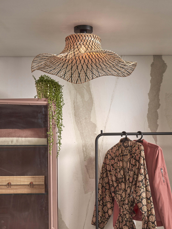 Good&Mojo Ibiza plafondlamp Ø65 large zwart/naturel