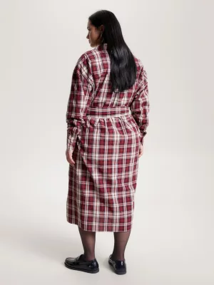 Vestido camisa midi xadrez Curve Relaxed