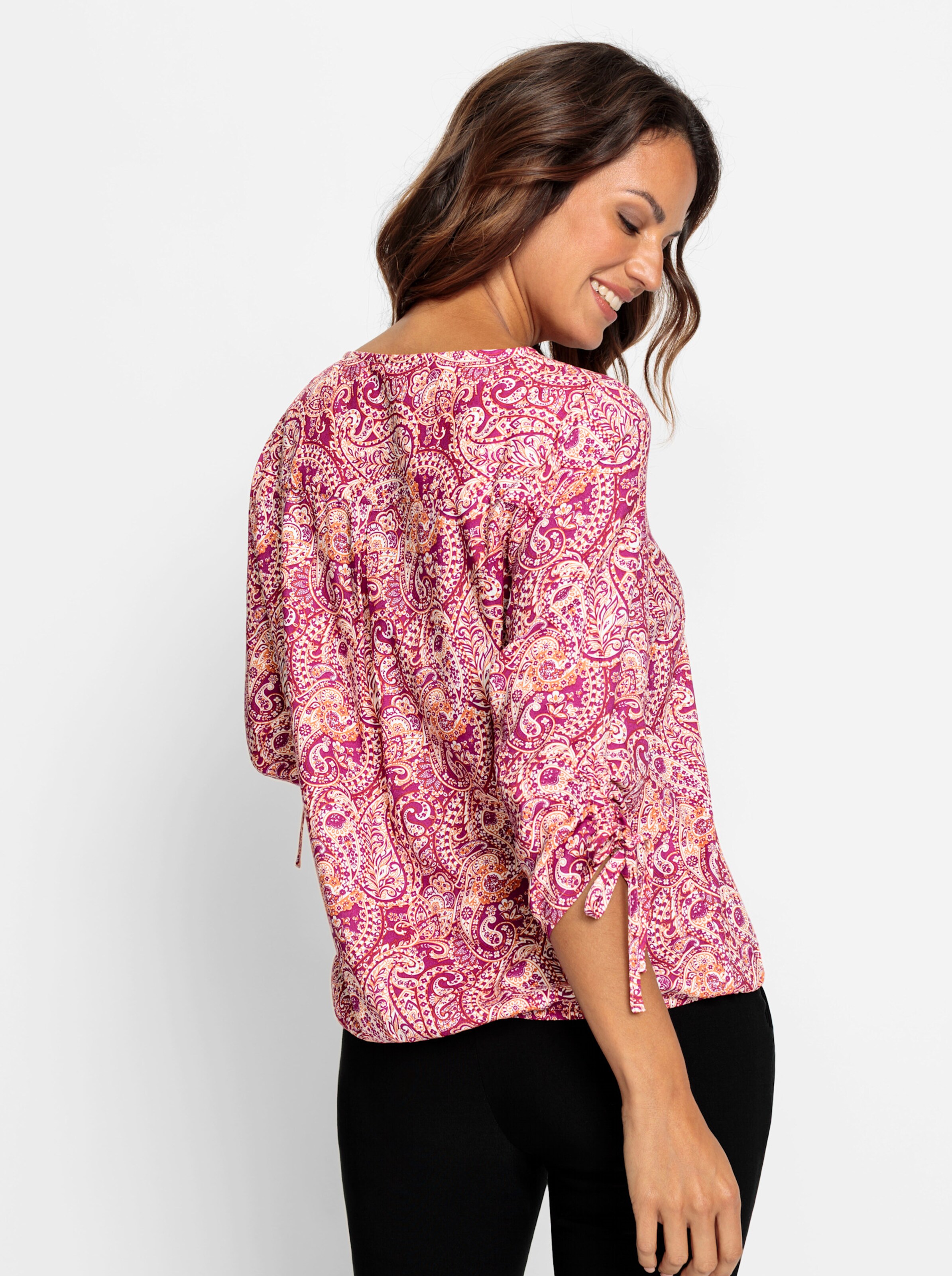 Bluse in erika-papaya-bedruckt