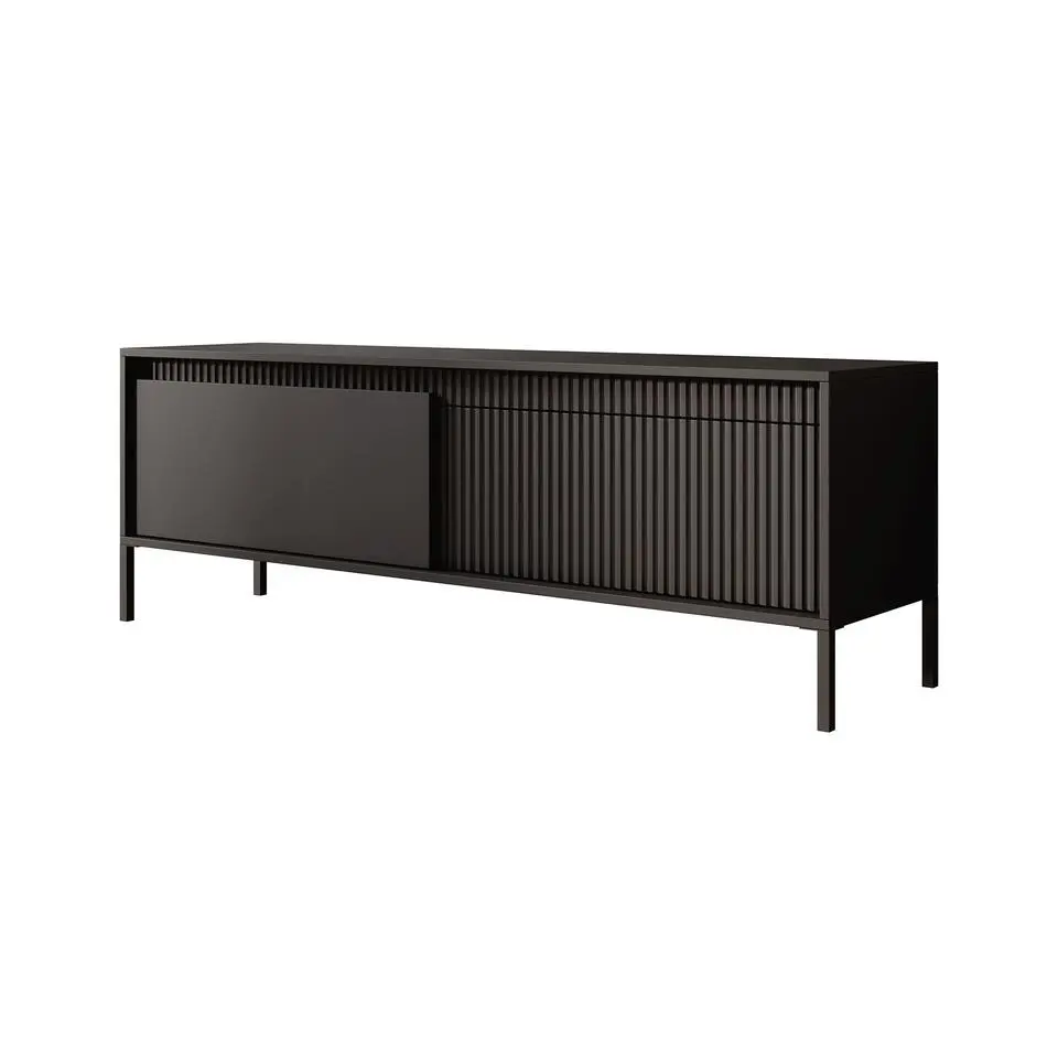 Meubella - TV-Meubel Saran - Mat zwart - 153 cm