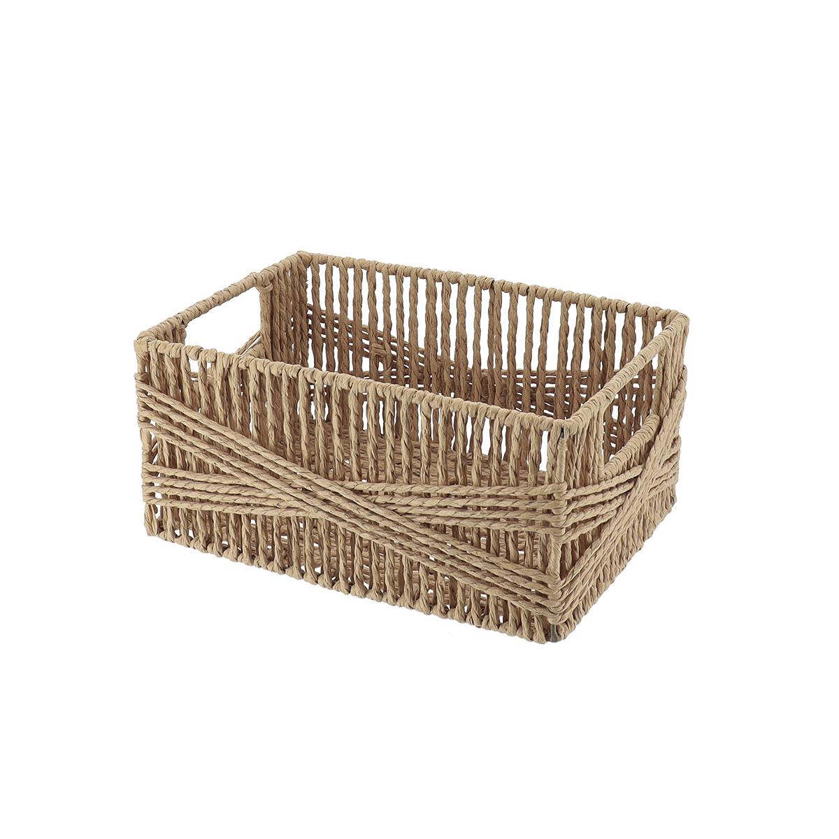 PANIER RECTANGLE PAPIER 26X17.5X12CM NATUREL