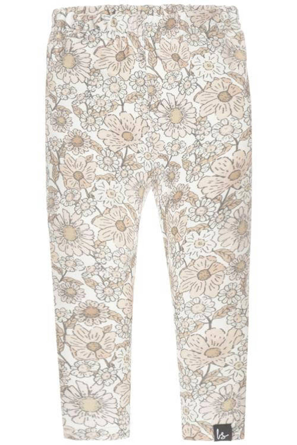 Babystyling baby gebloemde regular fit broek ecru/beige