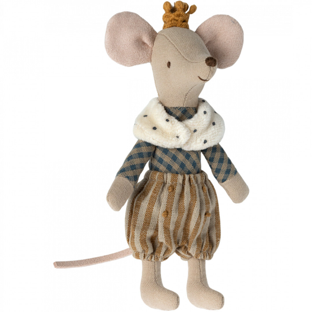 Maileg muis grote broer - prins met geruit shirt
