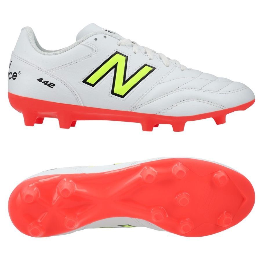New Balance 442 V2 Academy FG Flash Point - Blanc/Vert/Noir