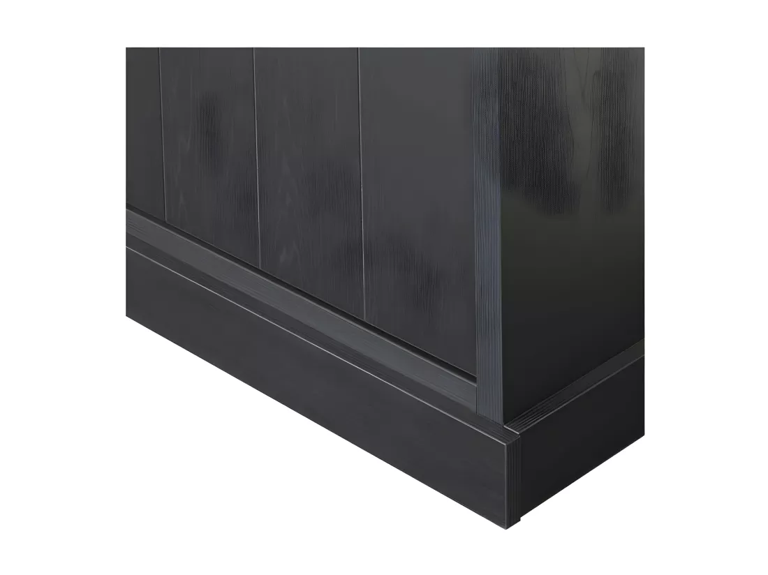 Argentier 4 portes à Led Bois Noir - UNYS