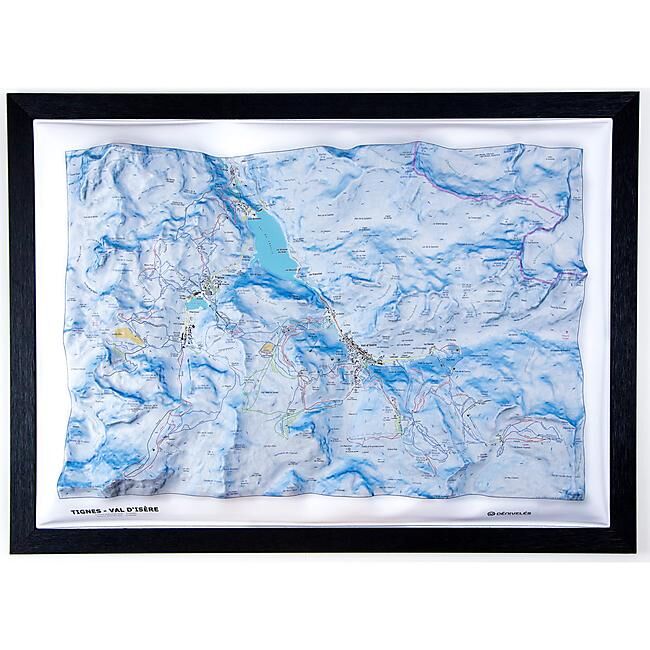 CARTE EN RELIEF DOMAINE TIGNES VAL D ISERE