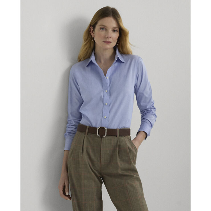 Lauren Ralph Lauren Y/D CTTN END ON END-SHIRT Classic medium blue