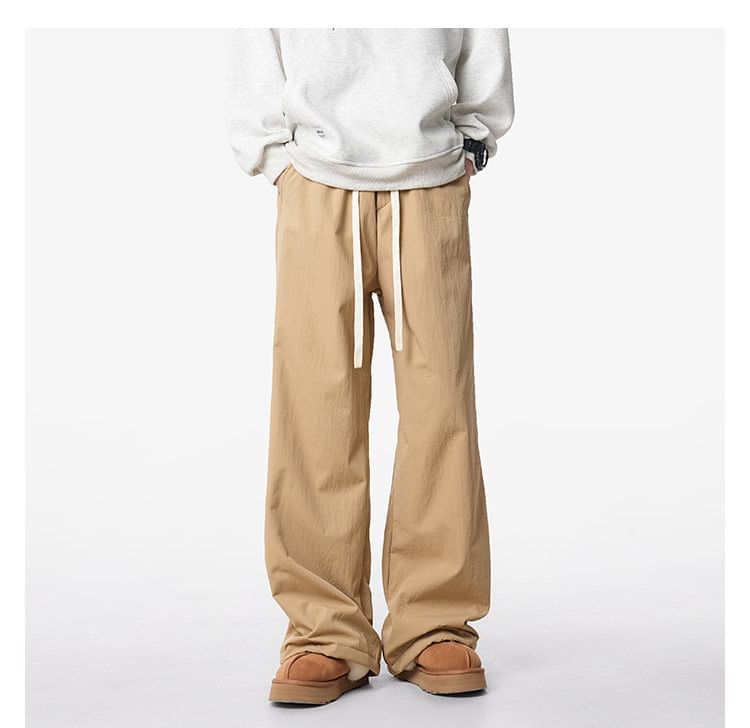 FOEV - Rechte broek met trekkoord in de taille en fleecevoering