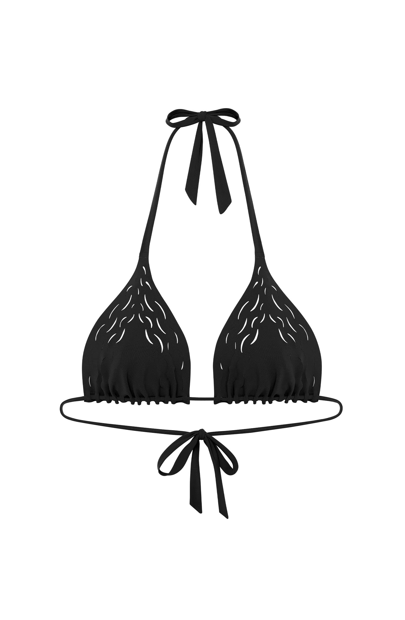 wood Haut de maillot de bain triangle noir Noir