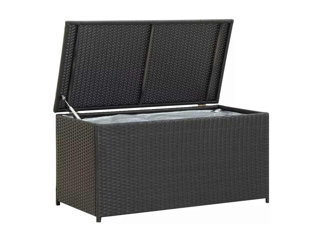 Coffre boîte meuble de résine noire 100 x 50 x 50 cm 02_0013118