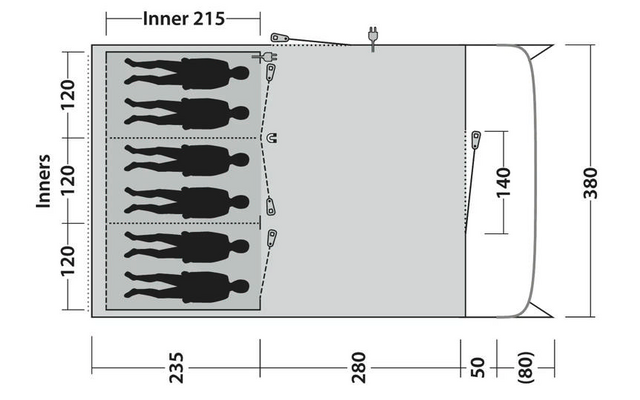 Outwell Denver 6 Tunnelzelt für 6 Personen