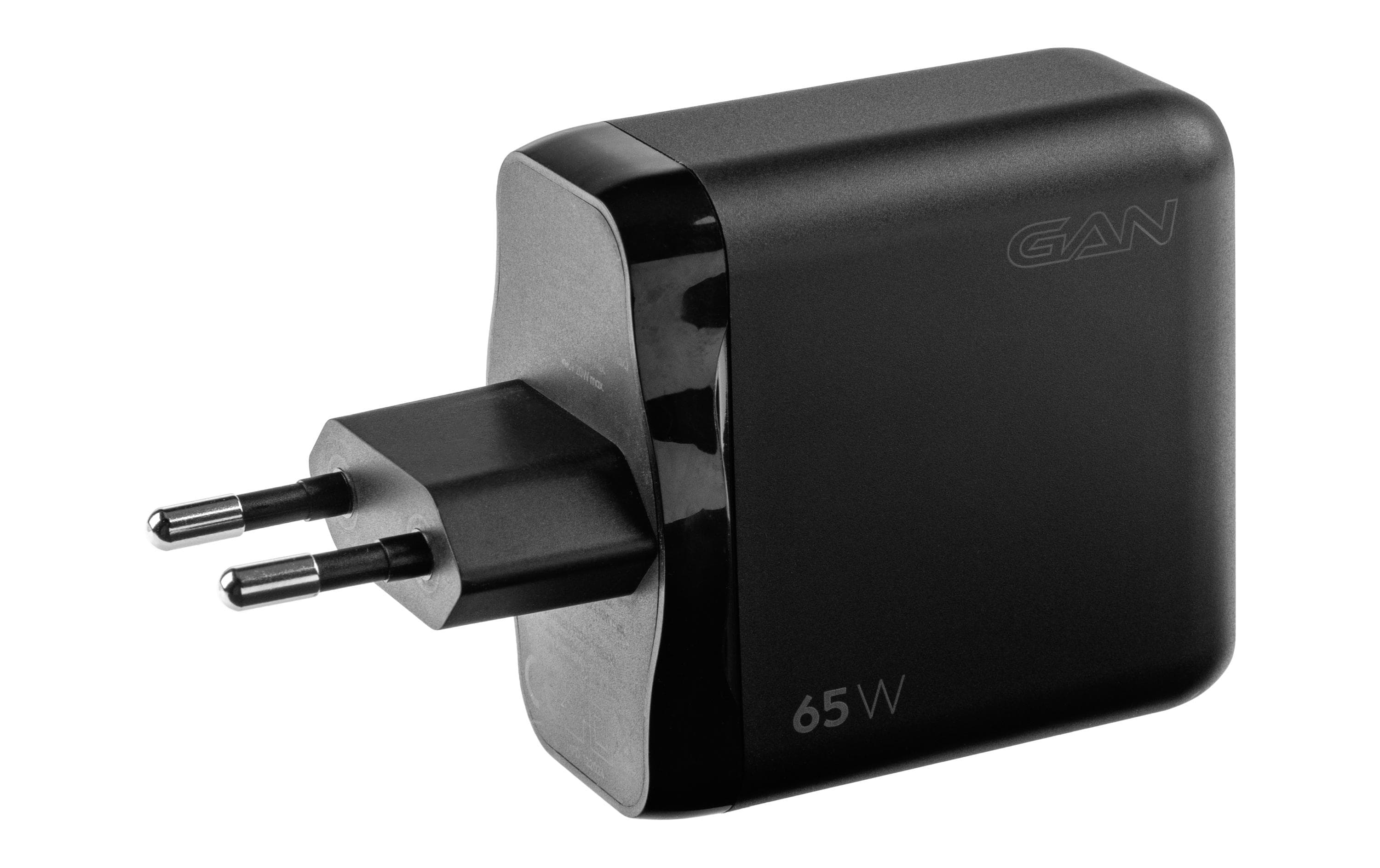 USB-Wandladegerät Triple 2C1A 65 W GaN SchwarzLadeadapter mit zwei USB-C-Ports und einem USB-A-Port