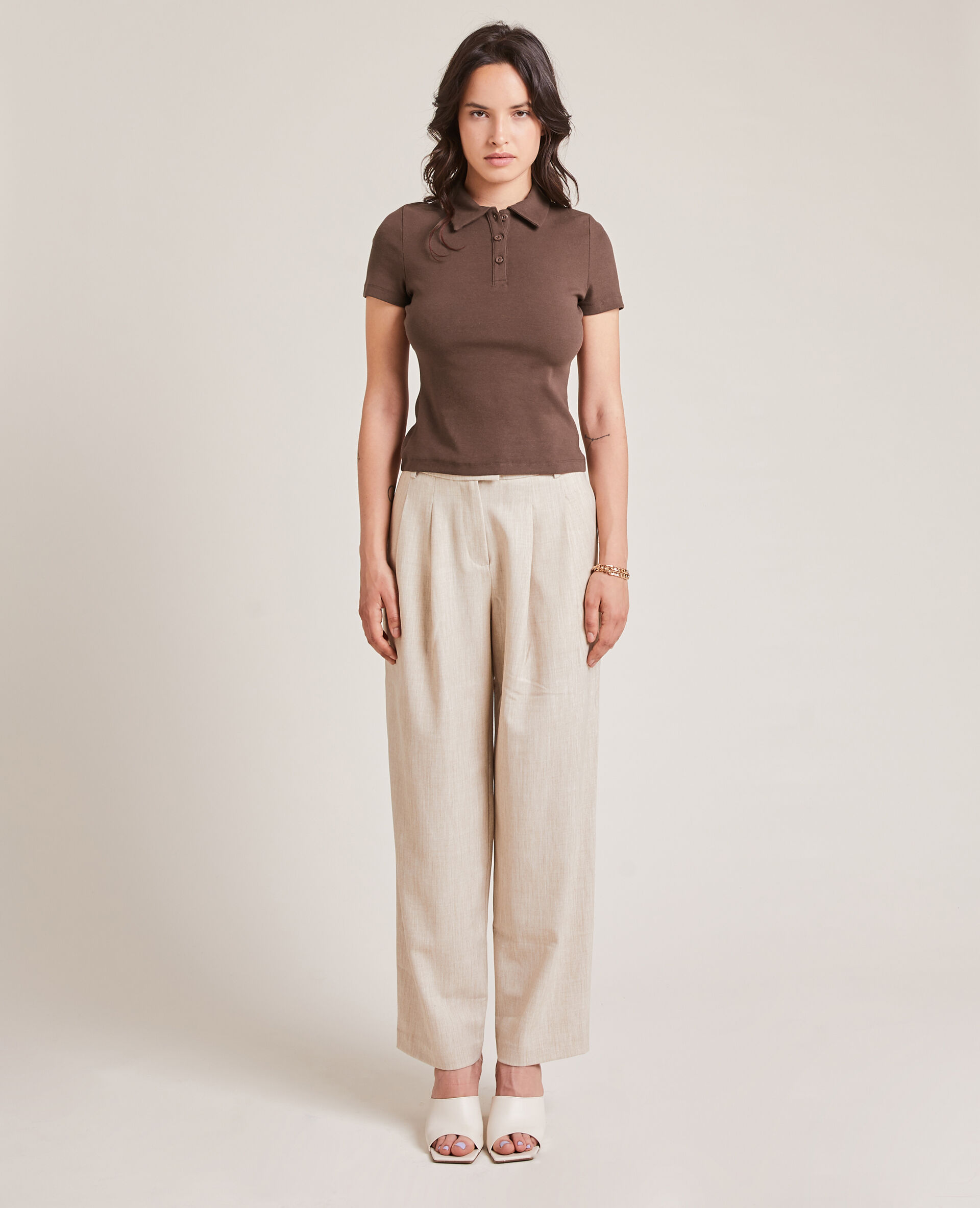 Top forme polo - Marron