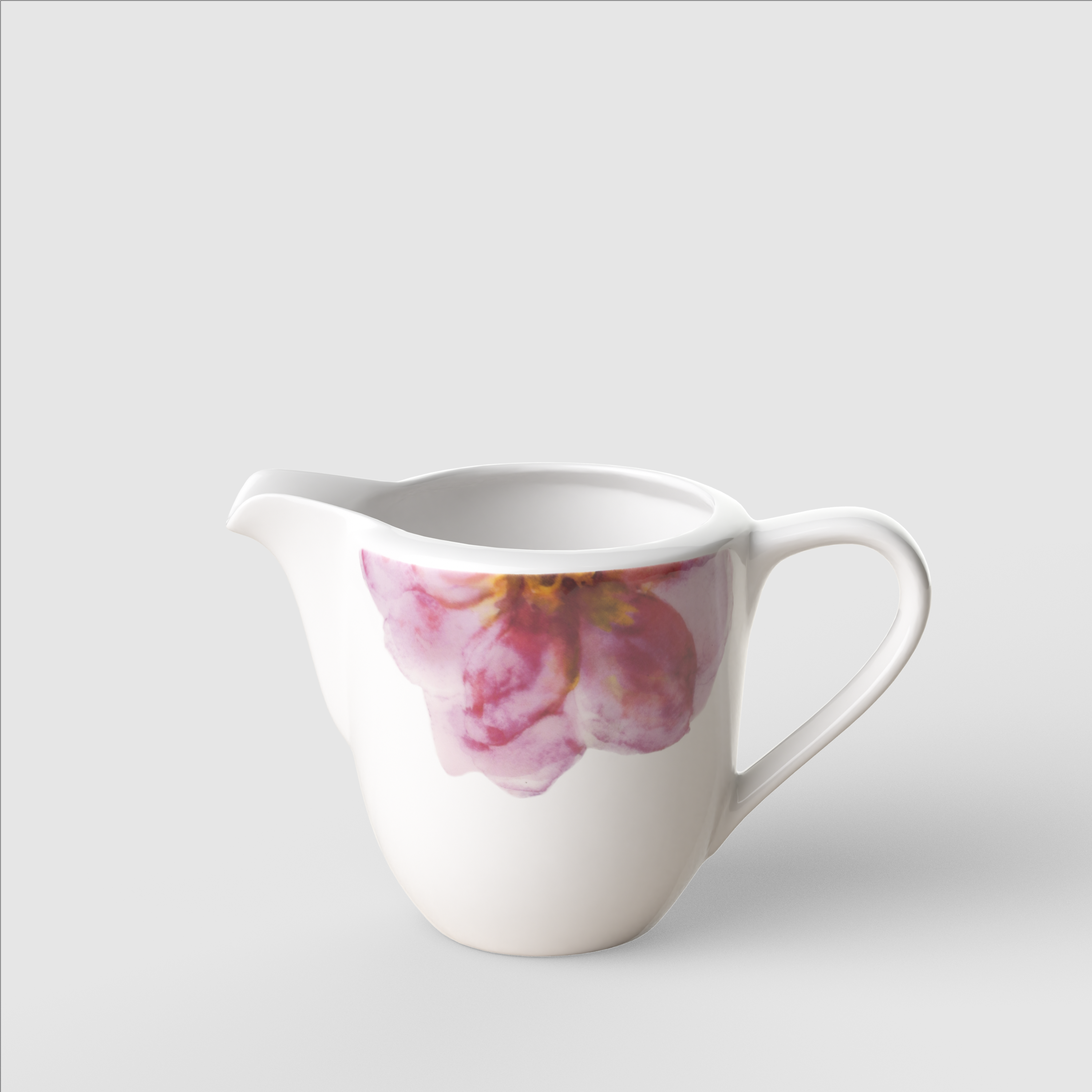 Rose Garden Creamer Pink, 7.2 oz, Premium Porcelain