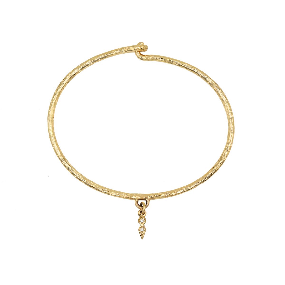 Jonc charm goutte doré à l'or fin 24k LILY