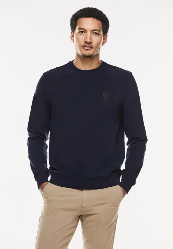 Sweatshirt mit Brustprint - eclipse blue