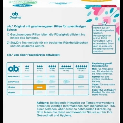 (1 Pack à 16 Stk.) Original Normal Tampons mit Geschwungenen Rillen
