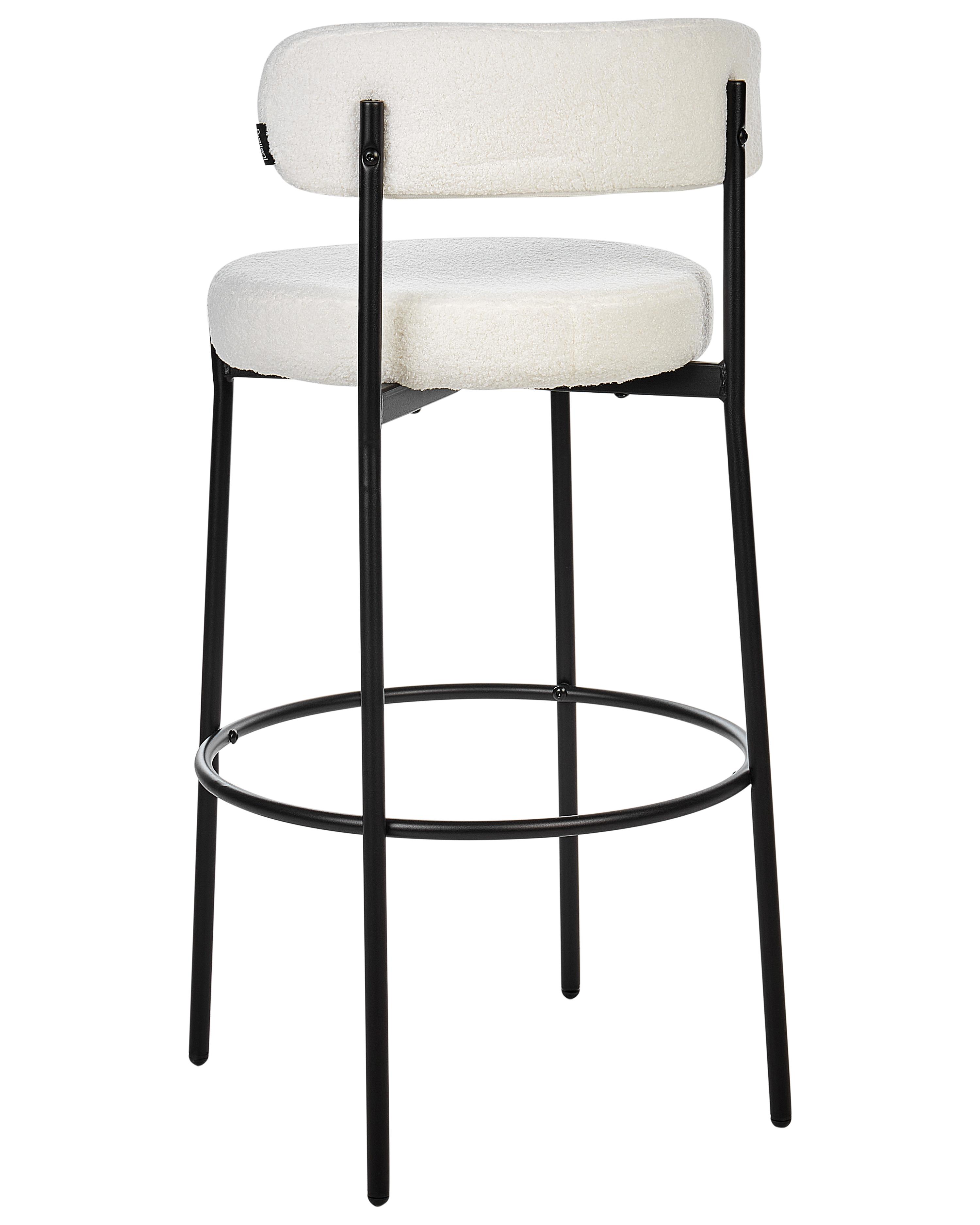 Set van 2 barstoelen ALLISON Bouclé Wit