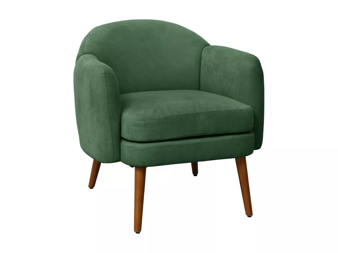 Fauteuil rembourré accoudoirs moderne vert foncé