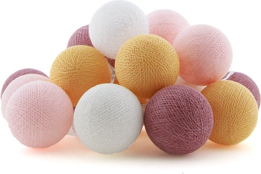 Cotton Ball Lights lichtsnoer Bloom starter kit roze/oranje 7,4 m met 20 lampen