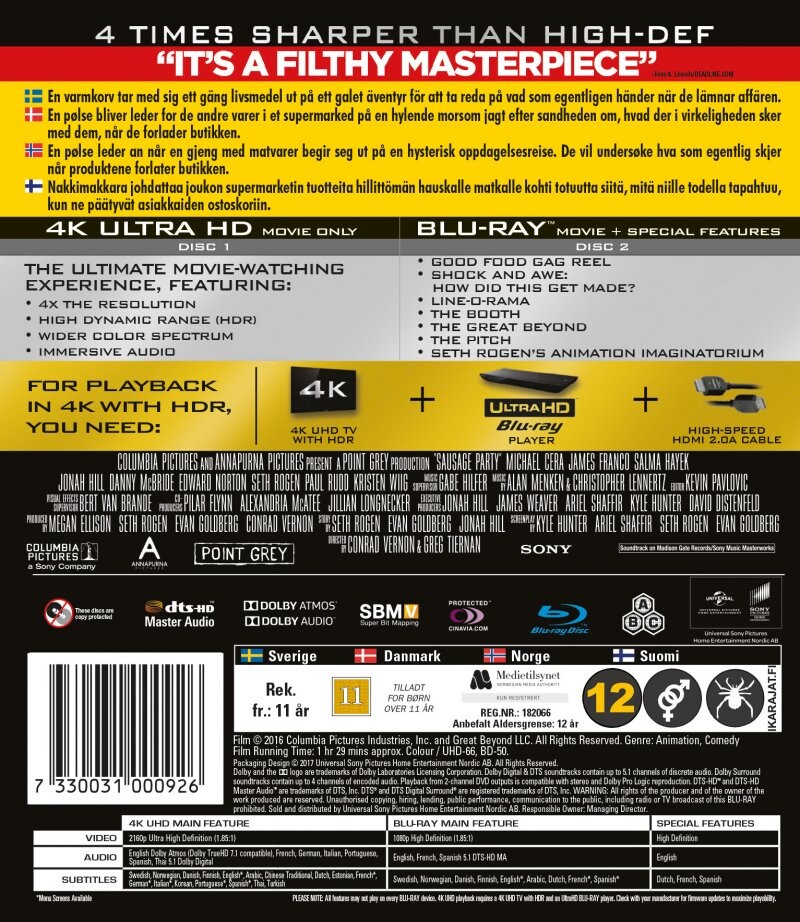 Sausage Party - 4K Ultra HD Blu-Ray