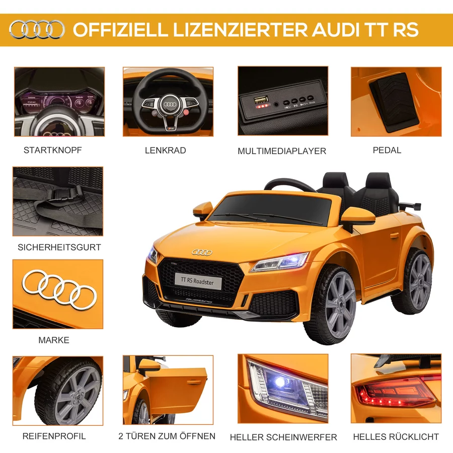 HOMCOM Kinder Elektroauto gelb